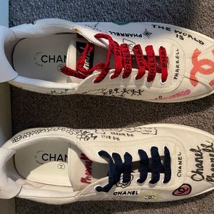Authentic Chanel x Pharrell graffiti trainers